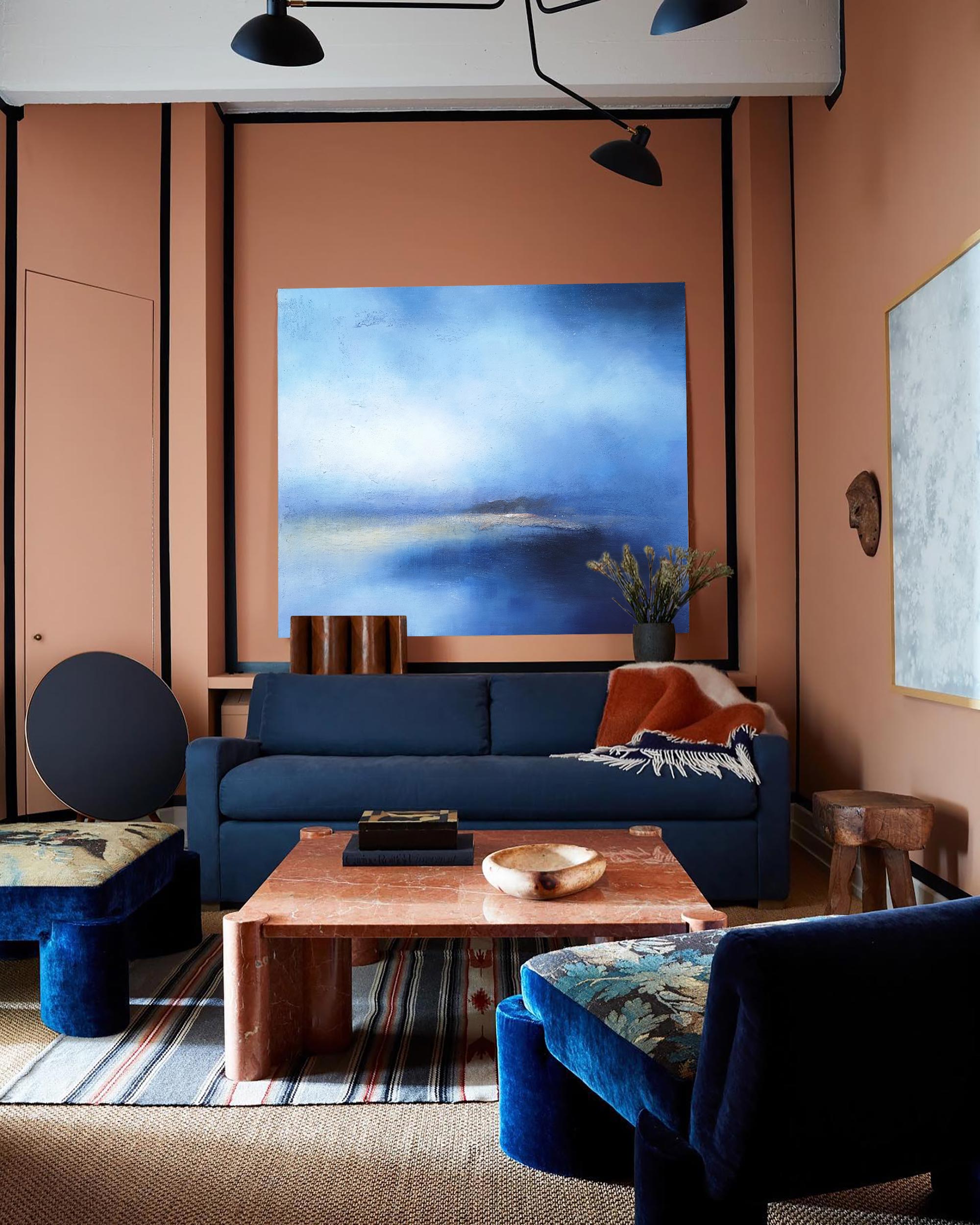 Blue Abstract Art Large Navy BLue Abstract Painting Painting Abstract