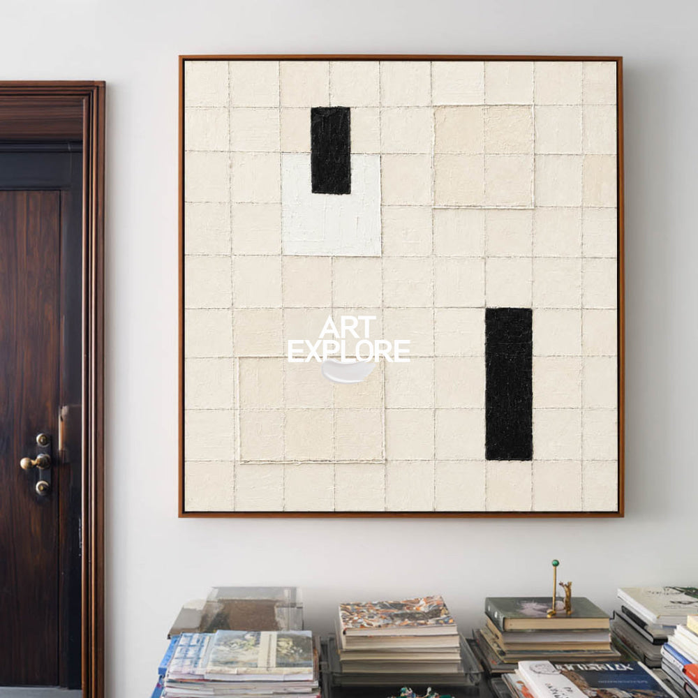 Original Textured Abstract Canvas Art In Neutral Tones For Luxury Home And Office Wall Decor