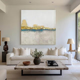 Square Gold Acrylic Painting Large Abstract landscape wall art