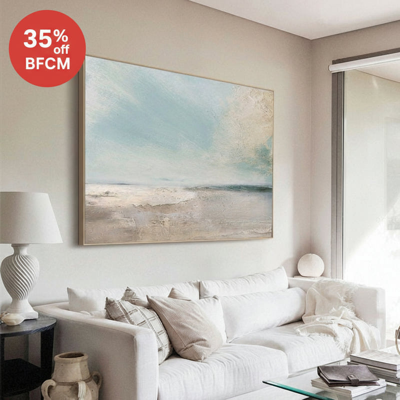 Abstract Beach Paintings On Canvas Modern Horizontal Beach Canvas Wall Art Fine Art Seascapes
