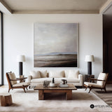 Modern Abstract Art Brown Landscape Canvas Painting Rich Textured Painting For Livingroom