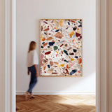 Large Vertical Contemporary Art Piece With Multicolor Mosaic Pattern For Office Wall