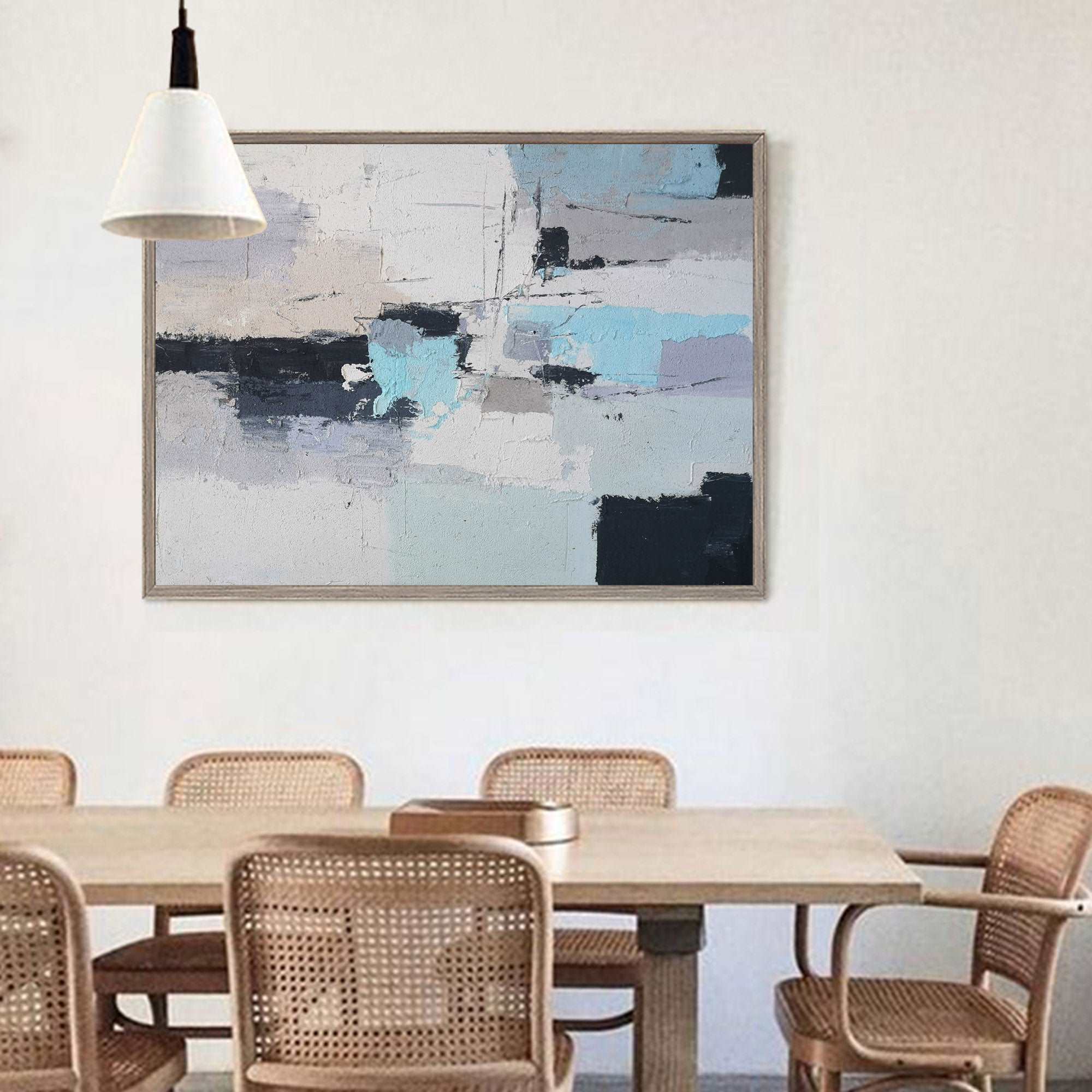 Original Large Abstract Seascapes Painting Impressionist Beach Canvas Wall Art