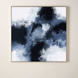 Textured Blue And Black Abstract Painting Dark Blue Wall Art Oversized Wall Art