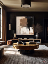 Wabi Sabi Brown Wall Art Contemporary Artwork Black Brown Abstract Painting Rich Textured Art