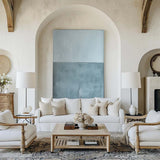 Blue Abstract Canvas Painting Large Modern Abstract Wall Art Minimalist Wall Art For Livingroom