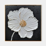 3D White Flower Abstract Painting Minimalist Abstract Art On Canvas Modern Flower Painting Painting For livingroom