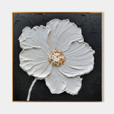 3D White Flower Abstract Painting Minimalist Abstract Art On Canvas Modern Flower Painting Painting For livingroom