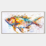 Modern Colorful Koi Fish Abstract Wall Art Bright Fish Oil Painting Artwork For Dining Room