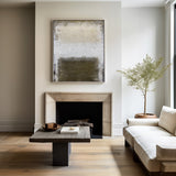 Blown And White Abstract Minimalist Acrylic Painting On Canvas Vertical Contemporary Minimalist Abstract Art