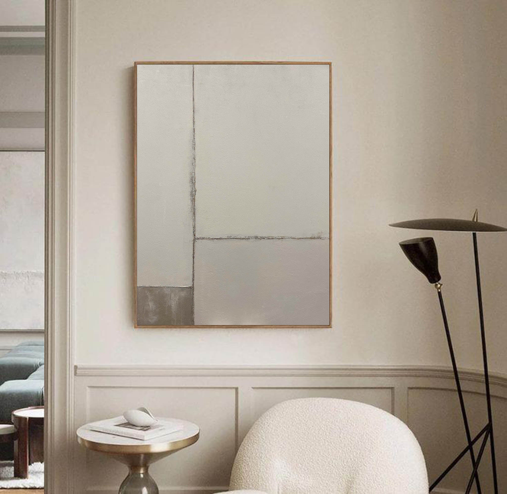 Modern Beige Minimalist Painting Earth Tone Abstract Painting Minimalist Canvas Wall Art