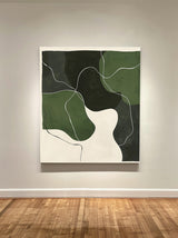 Green And White Wall Art Green Textured Canvas Painting Large Green Minimalist Wall Art For Sale