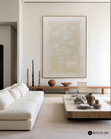 Large Beige Texture Modern Painting Abstract Painting Minimalist Abstract Art On Canvas For Livingroom