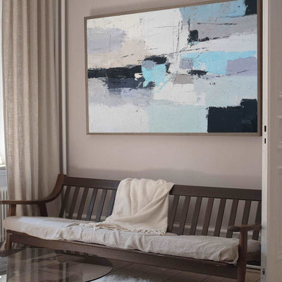 Original Large Abstract Seascapes Painting Impressionist Beach Canvas Wall Art