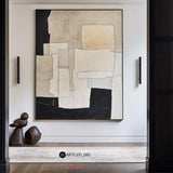 Modern Black And White Abstract Canvas Wall Art Minimalist Art Minimalist Painting For Livingroom