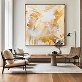 Bright Yellow Original Abstract Oil Painting Colorful Modern Canvas Art Large Customizable Painting