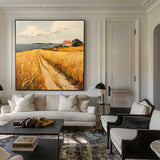 Countryside Wall Art Landscape Wall Art Large Fields View Painting Farmhouse Texture Art Painting