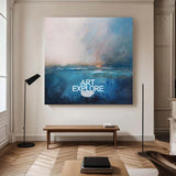 Large Beach Artwork Ocean Sunset Wall Art Abstract Seascape Paintings