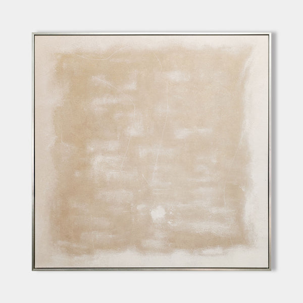 White and Beige Minimalist Abstract Art On Canvas Modern Painting Abstract Painting For livingroom