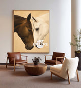 Modern Horse Painting With Textured Finish For Living Room And Office Decor