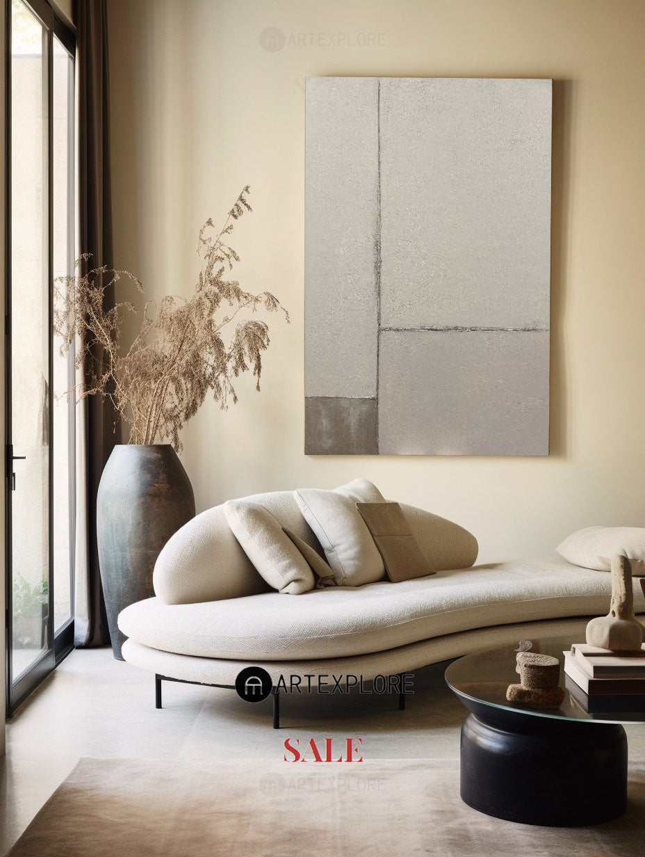 Modern Beige Minimalist Painting Earth Tone Abstract Painting Minimalist Canvas Wall Art