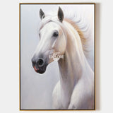 Modern White Horse Painting White Wild Horse Wall Art White Horse Canvas Artworks