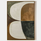 Brown And Green Textured Geometric Painting Walls Abstract Painting Modern Home Decor