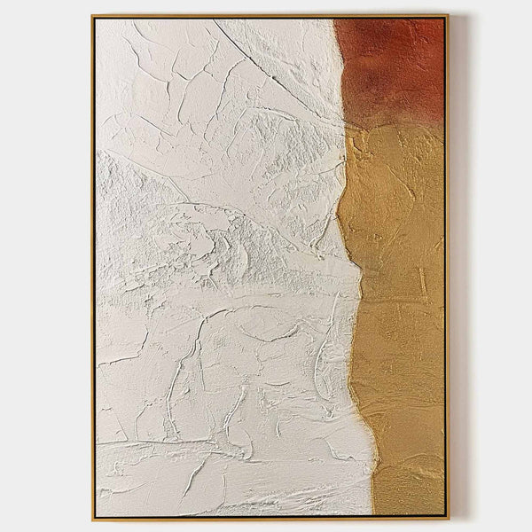Large White And Gold Textured Abstract Canvas Art Modern Minimalist Colourfu Oil Paintings On Canvas Uttermost Home Decor