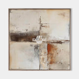 Large Beige And Brown Textured Paintings For Sale Wabi-Sabi Beige Artwork Mid Century Decorations