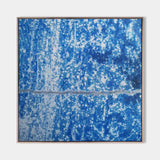 Large Blue Pollock Wall Art Bauhaus Painting Square Abstract Wall Art Original Canvas Art For Sale