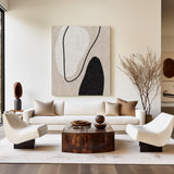 Minimalist Painting On Canvas Large Canvas Abstract Art Beige Black White Art