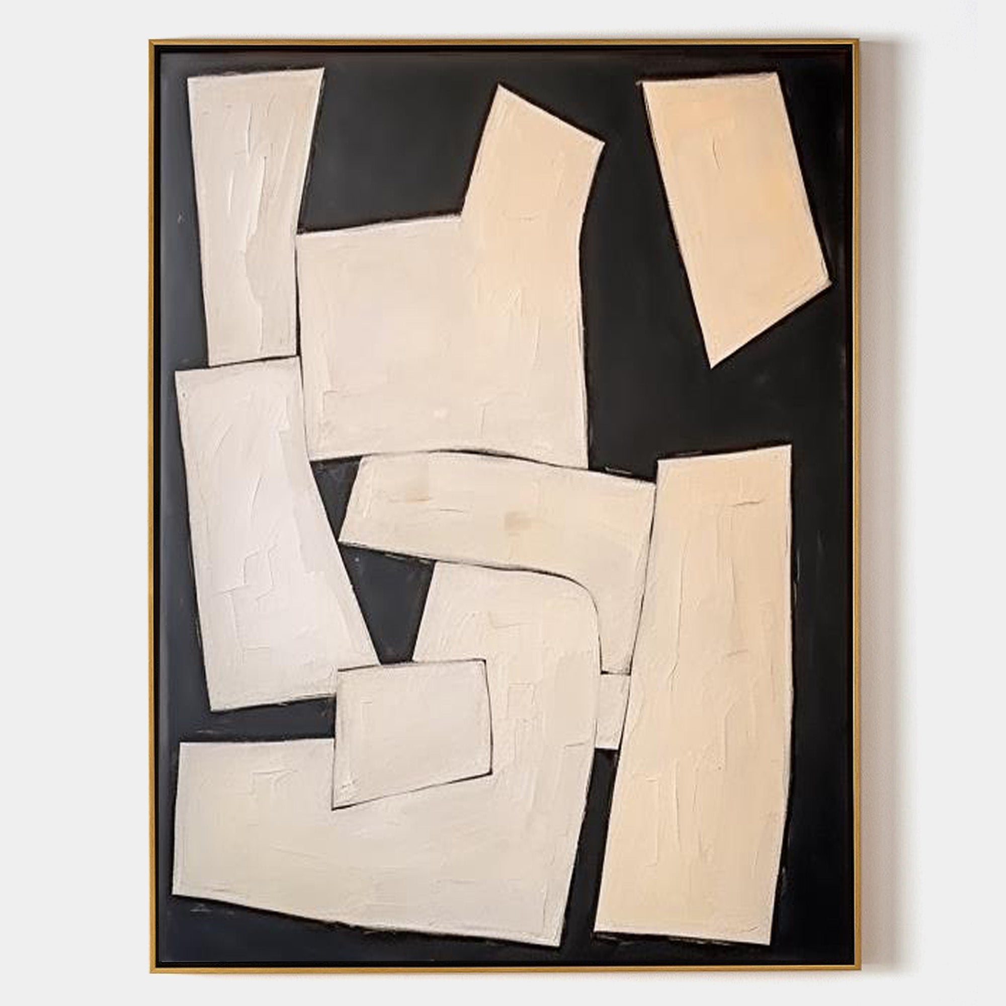 Modern Black And Beige Abstract Canvas Wall Art Earth Tone Minimalist Art Minimalist Painting