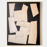 Modern Black And Beige Abstract Canvas Wall Art Earth Tone Minimalist Art Minimalist Painting