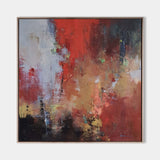 Modern Colorful Canvas Painting Red Tone Abstract Art Painting Red Square Canvas Painting