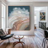Abstract Sea Painting On Canvas Vertical Large Seascape Abstract Wall Art Huge Abstract Waves Art On Canvas