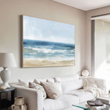 Oversized Beach Acrylic Paintings On Canvas Large Blue Textured Landscape Oil Paintings Artwork Minimalist Apartment Decor