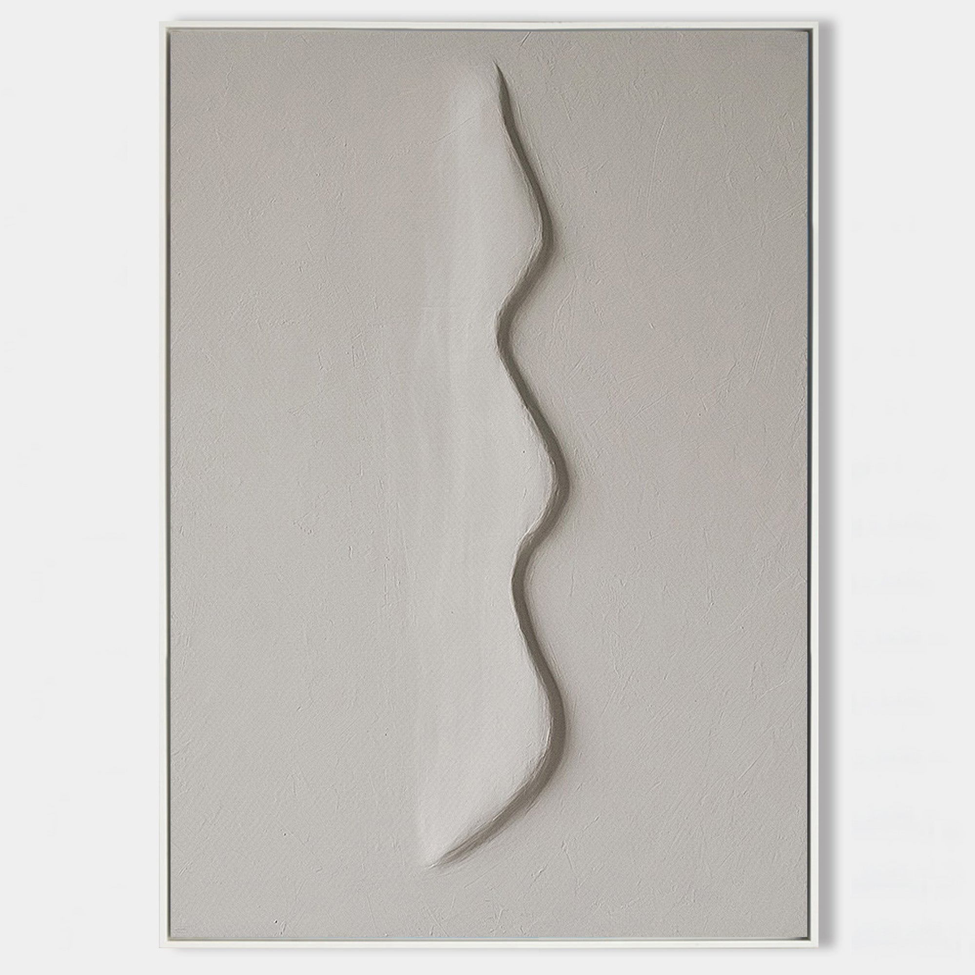 Modern White Plaster Wall Art Plaster Painting  Wabi-sabi Textured Canvas Painting For Sale