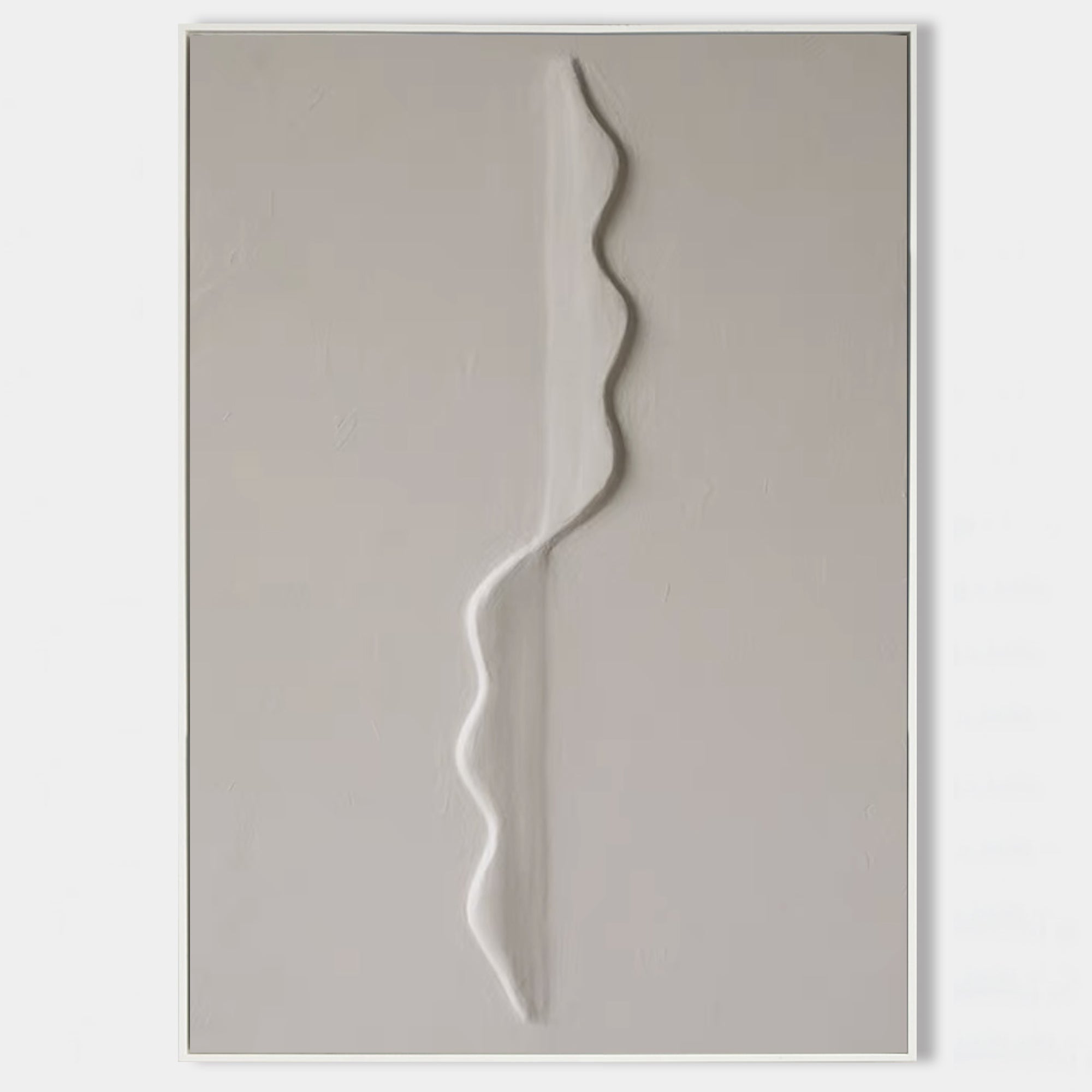 Wabi-sabi Beige Plaster Painting Minimalist Abstract Art Off White Minimalist Plaster Wall Art