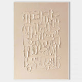 Modern Beige Abstract Canvas Wall Art Minimalist Painting Thick Plaster Texture Painting