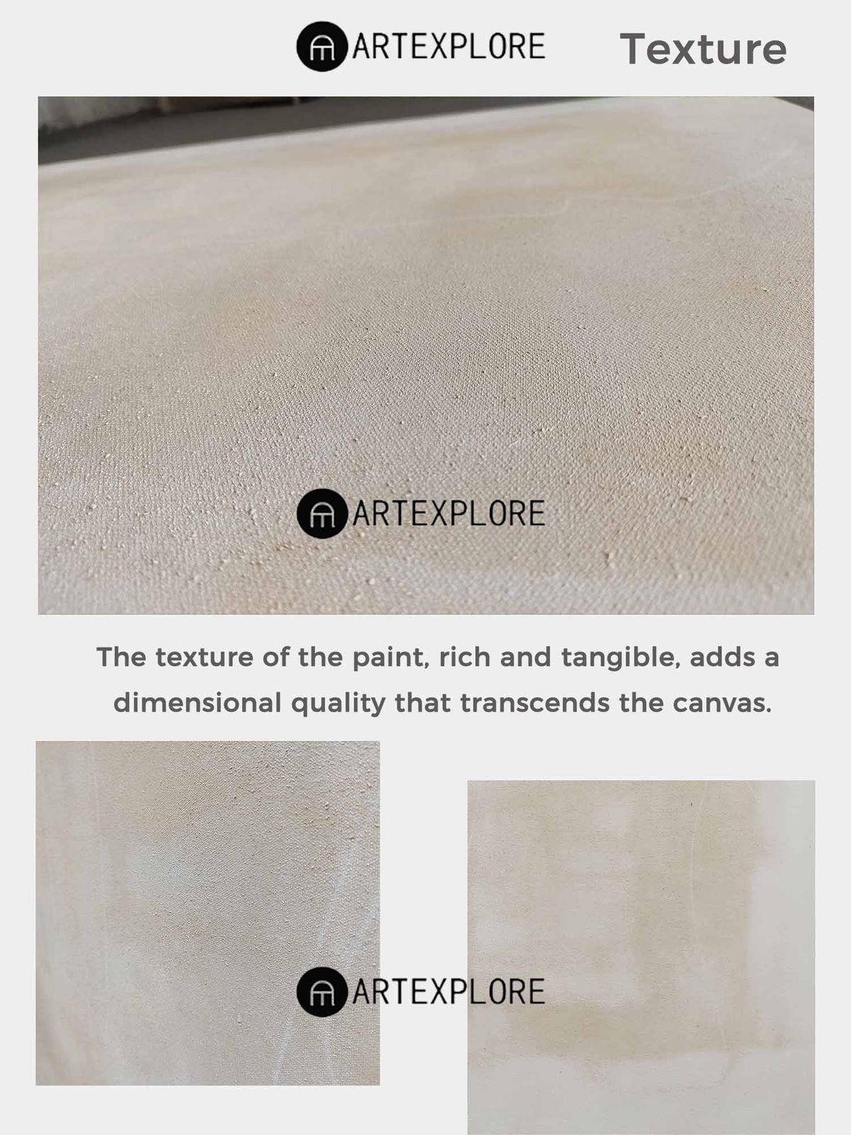 Large Beige Texture Modern Painting Abstract Painting Minimalist Abstract Art On Canvas For Livingroom
