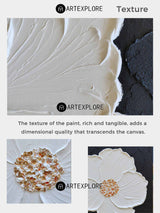 3D White Flower Abstract Painting Minimalist Abstract Art On Canvas Modern Flower Painting Painting For livingroom