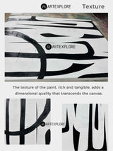 Modern Black And White Abstract Wall Art Oversized Acrylic Painting Abstract Artwork For Livingroom