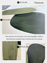 Modern Green And Beige Abstract Minimalist Wall Art Original Painting For Livingroom