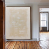 Large Beige Texture Modern Painting Abstract Painting Minimalist Abstract Art On Canvas For Livingroom