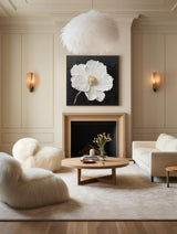3D White Flower Abstract Painting Minimalist Abstract Art On Canvas Modern Flower Painting Painting For livingroom