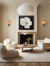 3D White Flower Abstract Painting Minimalist Abstract Art On Canvas Modern Flower Painting Painting For livingroom