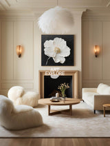 3D White Flower Abstract Painting Minimalist Abstract Art On Canvas Modern Flower Painting Painting For livingroom