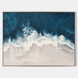 Extra Large Beach Canvas Art Abstract Coastal Wall Art Modern Seascape Paintings