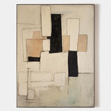 Modern Black And Beige Abstract Canvas Wall Art Earth Tone Minimalist Art Minimalist Painting