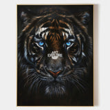 Large Wild Tiger Oil Painting Black Tiger Artwork - Handmade Tiger Canvas Art for Wall Decor